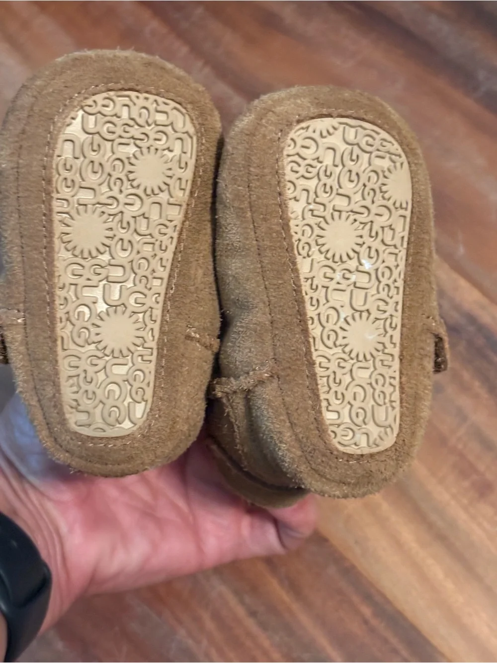 UGG Bixbee Baby Booties Chestnut Suede Crib Shoes Size 0/1 Infant (s4)